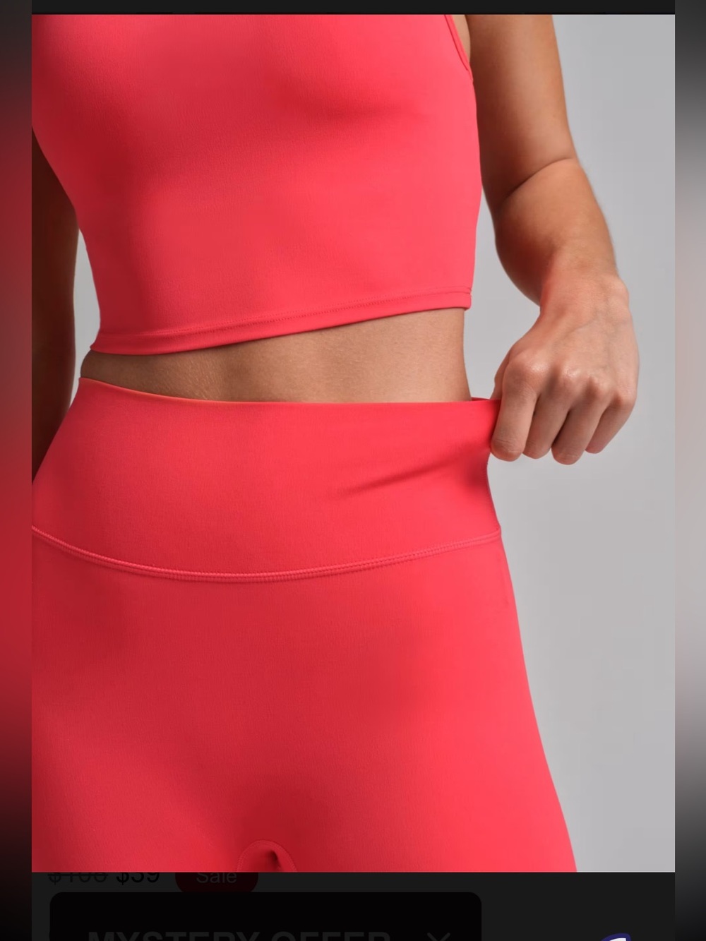 Comfort Double-Layer Red Crop Tank + Legging - Picture 5 of 10